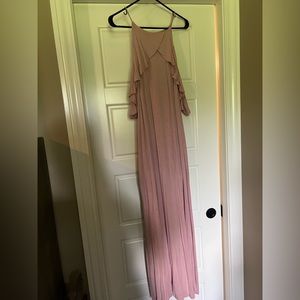 Cold shoulder pink dress